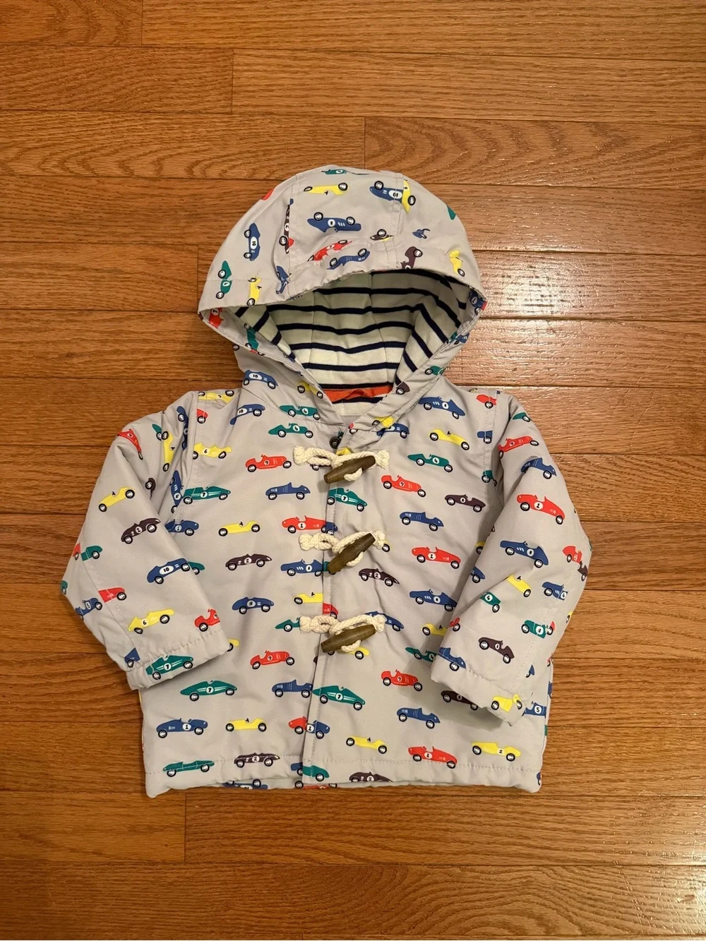 Baby Boden Vintage Racing Cars Toggle Coat 6-12 Months